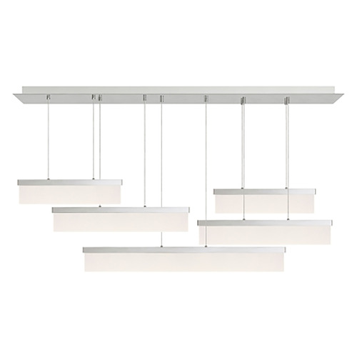 Visual Comfort Modern Collection Sweep LED Linear Chandelier in Nickel by Visual Comfort Modern 700LSSWPN-LED930