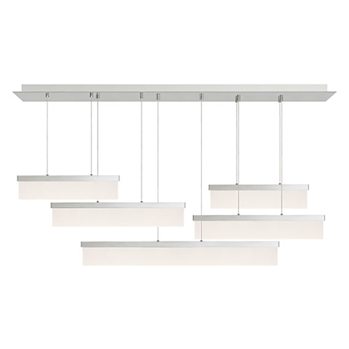 Sweep LED Linear Chandelier in Nickel by Visual Comfort Modern