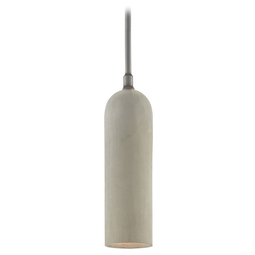Currey and Company Lighting Currey and Company Stonemoss Hiroshi Gray / Portland Pendant Light with Cylindrical Shade 9000-0625