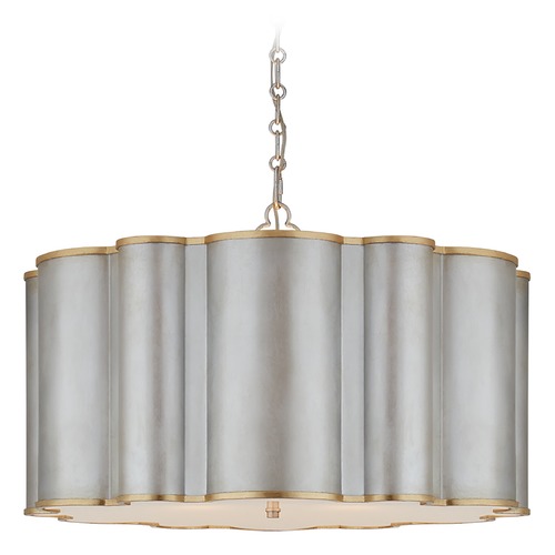 Visual Comfort Signature Collection Alexa Hampton Markos Large Pendant in Silver Leaf by Visual Comfort Signature AH5215BSLGFA