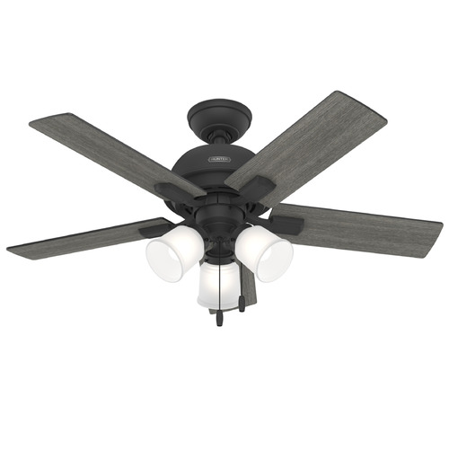 Hunter Fan Company Crystal Peak Matte Black LED Ceiling Fan with Light