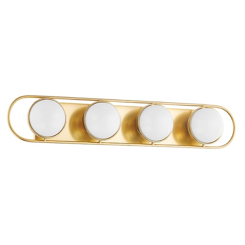 Mitzi by Hudson Valley Mitzi Paige Aged Brass 4-Light Vanity Fixture H783304-AGB