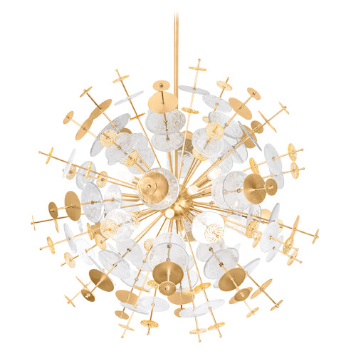 Corbett Lighting Gleason Vintage Gold Leaf & Clear & Champagne LED Chandelier