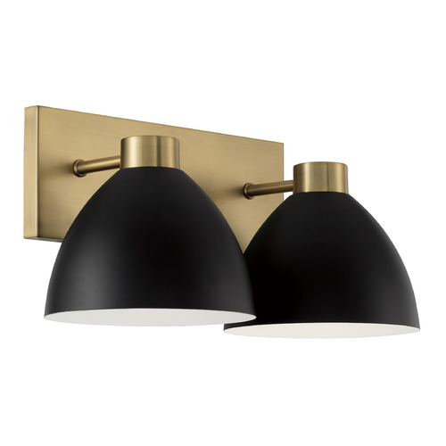 Homeplace By Capital Lighting Ross Aged Brass & Black Bathroom Light