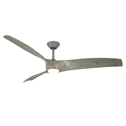 Modern Forms Zephyr Graphite & Weathered Wood LED Ceiling Fan with Light