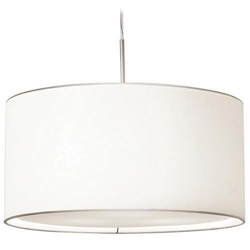 AFX Lighting Afx Lighting Mae Satin Nickel Pendant Light with Drum Shade MAEP20MBSNLW