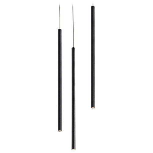 Afx Lighting Point Black LED Multi-Light Pendant with Cylindrical Shade