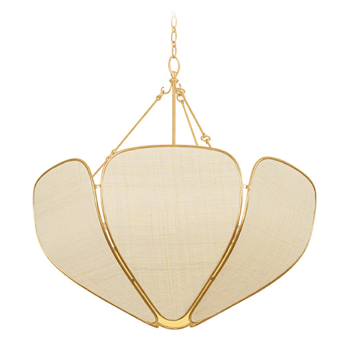 Hudson Valley Lighting Bayville Vintage Gold Leaf LED Pendant Light with Bowl / Dome Shade