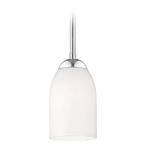 Contemporary Mini-Pendant Light with Satin White Glass