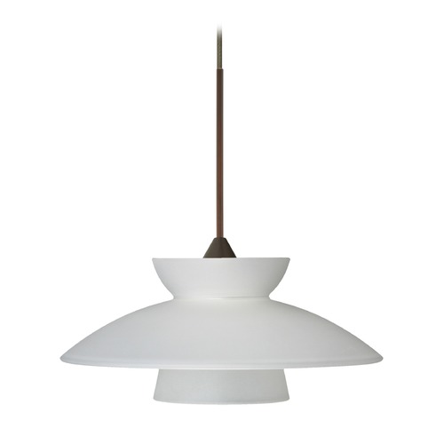 Besa Lighting Besa Lighting Trilo Frosted Glass Bronze Mini-Pendant Light 1XT-271825-BR