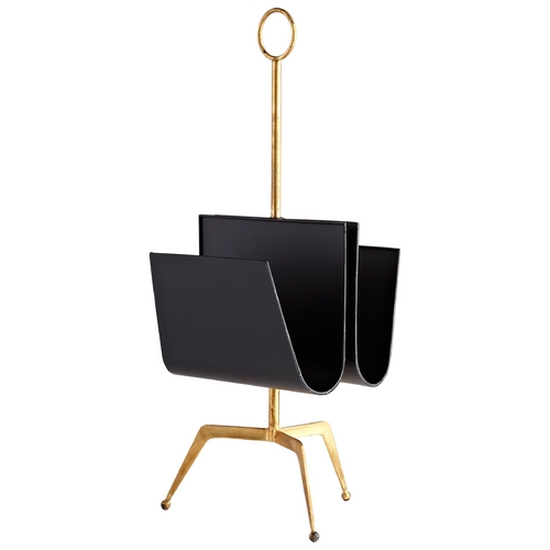 Cyan Design Siamese Twin Black & Gold Magazine Rack by Cyan Design 6246