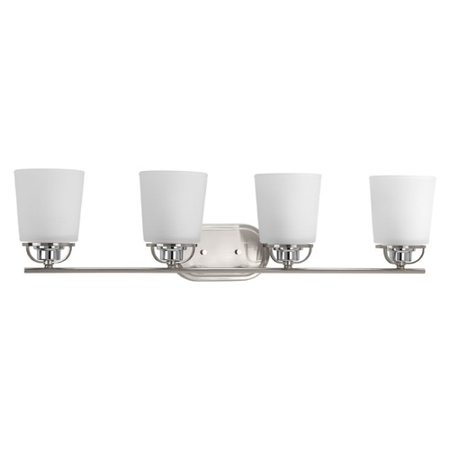 West Village 4-Light Bath Light in Brushed Nickel & Chrome by Progress Lighting