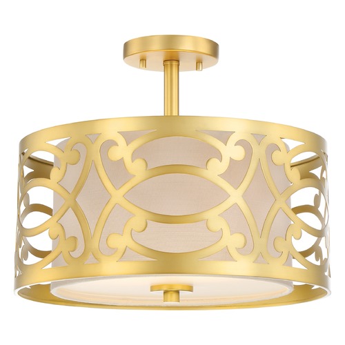 Filigree Natural Brass Semi-Flush Mount by Nuvo Lighting
