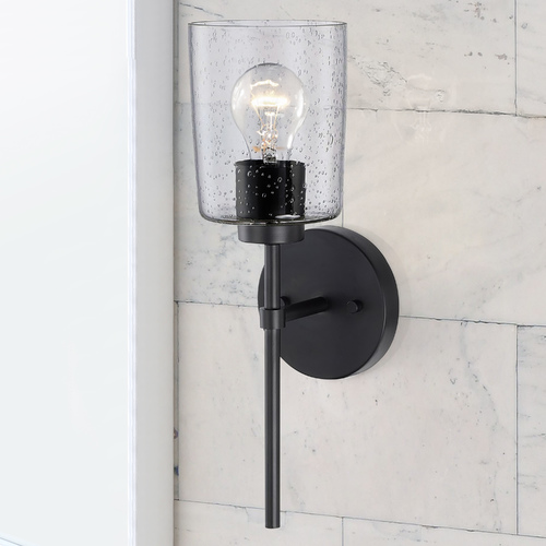 Greyson 15.50-Inch Matte Black Sconce by HomePlace by Capital Lighting