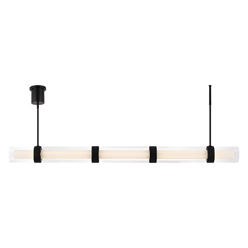Visual Comfort Modern Collection Wit 5-Glass LED Linear Light in Black by Visual Comfort Modern 700LSWIT5B-LED930