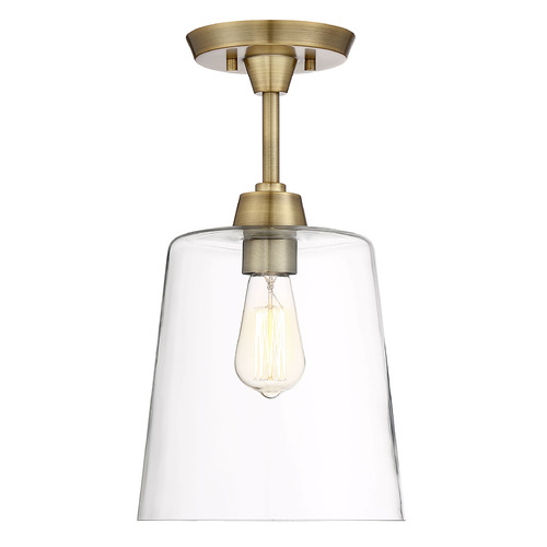 Meridian 10-Inch Wide Semi-Flush Mount in Natural Brass by Meridian M60010NB
