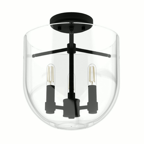 Hunter Fan Company Sacha Natural Black Iron Semi-Flushmount Light