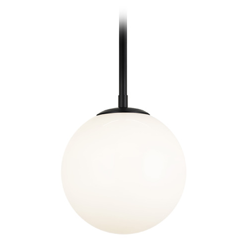 Matteo Lighting Novo Black Mini-Pendant Light with Globe Shade