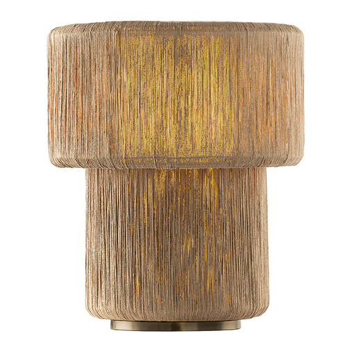 Troy Lighting Kenai Patina Brass LED Table Lamp with Drum Shade