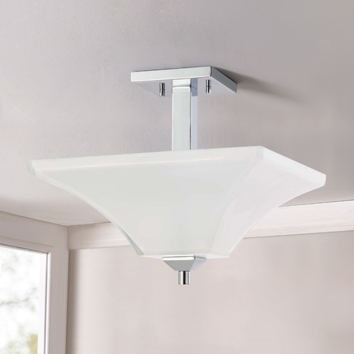 Modern Semi-Flush Mount in Polished Chrome by Nuvo Lighting