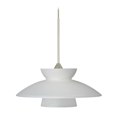 Besa Lighting Besa Lighting Trilo Frosted Glass Satin Nickel Mini-Pendant Light 1XT-271825-SN