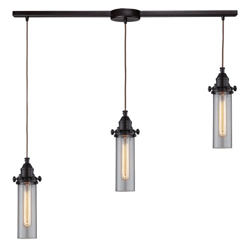 Elk Lighting Elk Lighting Fulton Oil Rubbed Bronze Multi-Light Pendant with Cylindrical Shade 66326/3L