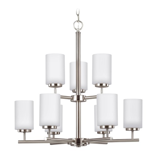 Oslo Modern 9-Light Brushed Nickel Chandelier by Generation Lighting