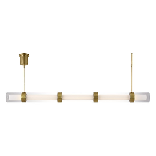 Wit 5-Glass LED Linear Light in Aged Brass by Visual Comfort Modern