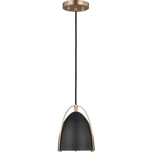 Norman 6.25-Inch Mini Pendant in Satin Brass by Visual Comfort Studio