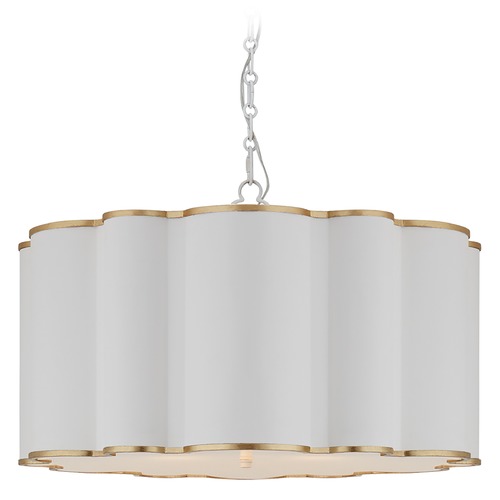 Visual Comfort Signature Collection Alexa Hampton Markos Large Pendant in White by Visual Comfort Signature AH5215WHTGFA