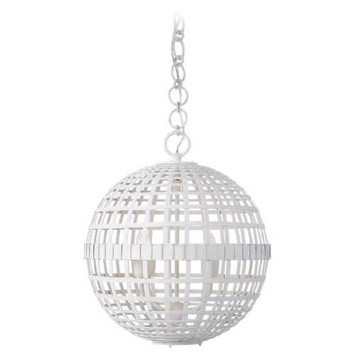 Visual Comfort Signature Collection Aerin Mill Small Globe Lantern in Plaster White by Visual Comfort Signature ARN5003PW