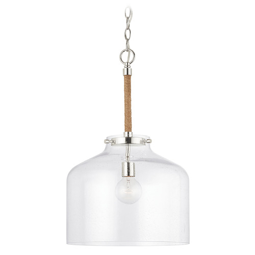 Capital Lighting Corde 14-Inch Pendant in Polished Nickel by Capital Lighting 9F373A