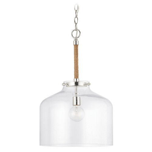Corde 14-Inch Pendant in Polished Nickel by Capital Lighting