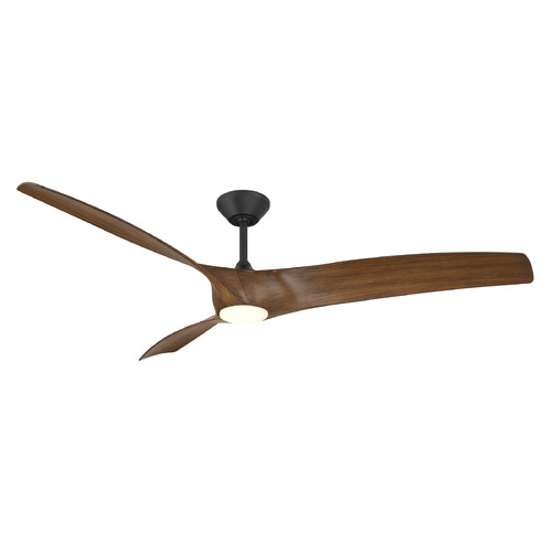 Modern Forms Zephyr Matte Black & Distressed Koa LED Ceiling Fan with Light