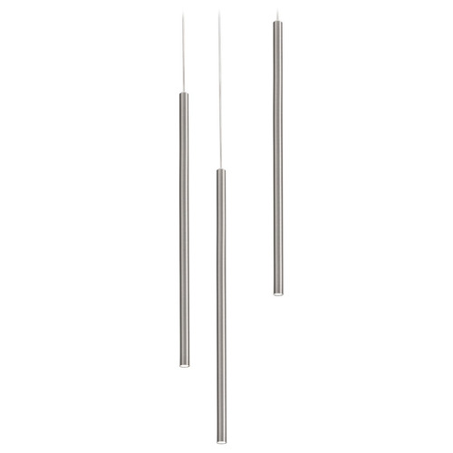 Afx Lighting Point Satin Nickel LED Multi-Light Pendant with Cylindrical Shade