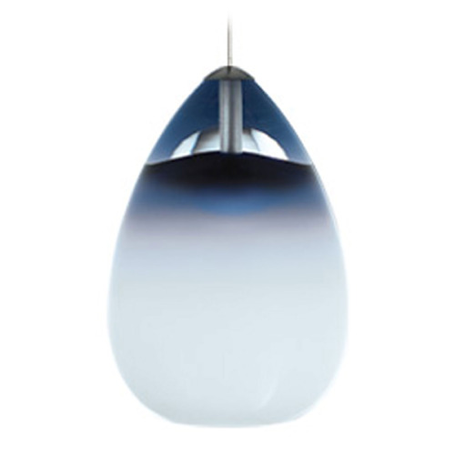 Alina Freejack Mini Pendant in Chrome & Blue by Visual Comfort Modern