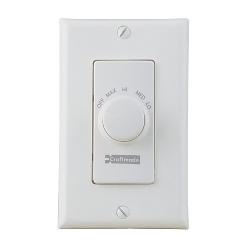 4-Speed Fan Control with Decorative Plate in White by Craftmade Lighting