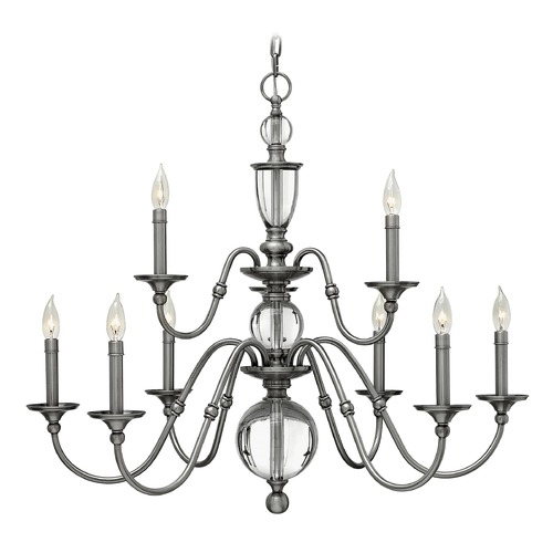 Hinkley Eleanor 9-Light Chandelier in Polished Antique Nickel by Hinkley Lighting 4958PL