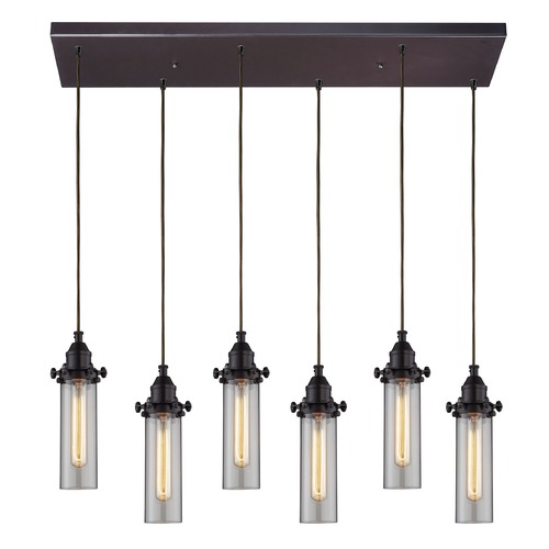 Elk Lighting Elk Lighting Fulton Oil Rubbed Bronze Multi-Light Pendant with Cylindrical Shade 66326/6RC