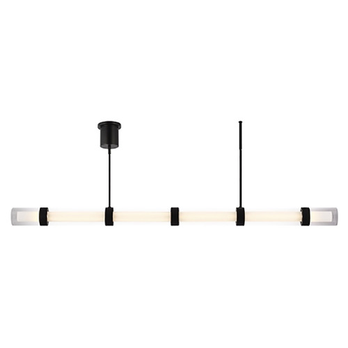 Visual Comfort Modern Collection Wit 6-Glass LED Linear Light in Black by Visual Comfort Modern 700LSWIT6B-LED930