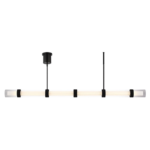 Wit 6-Glass LED Linear Light in Black by Visual Comfort Modern