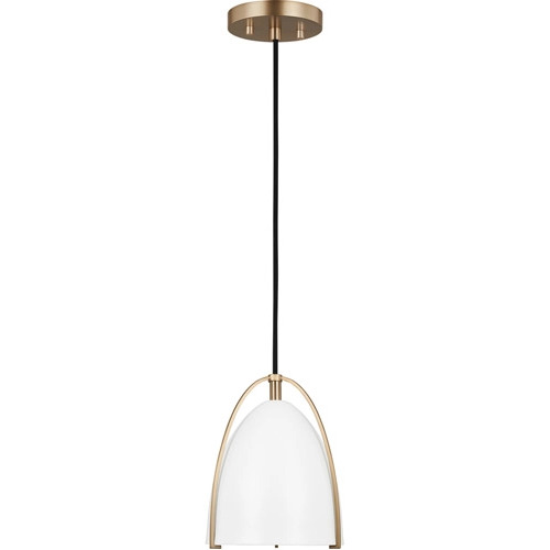 Norman 6.25-Inch Mini Pendant in Satin Brass by Visual Comfort Studio