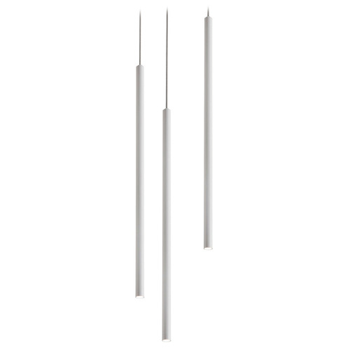 Afx Lighting Point White LED Multi-Light Pendant with Cylindrical Shade