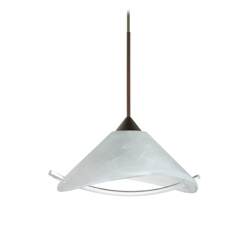 Besa Lighting Besa Lighting Hoppi Bronze LED Mini-Pendant Light with Conical Shade 1XT-181304-LED-BR