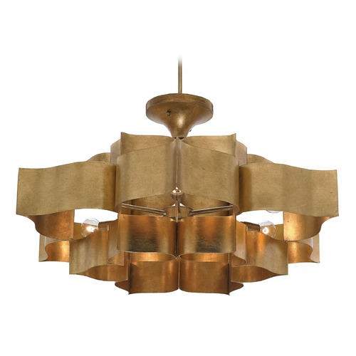 Currey and Company Lighting Grand Antique Gold Leaf Pendant Light