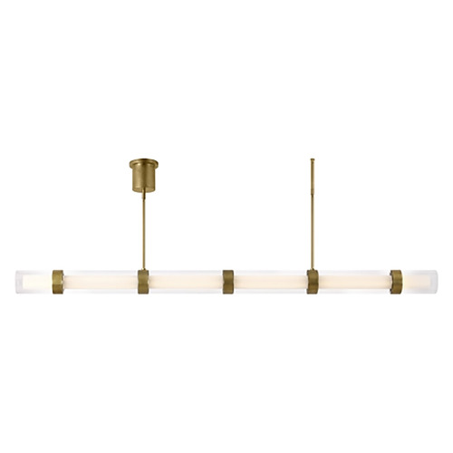 Wit 6-Glass LED Linear Light in Aged Brass by Visual Comfort Modern