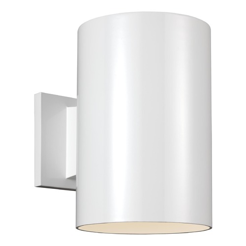 Visual Comfort Studio Collection Outdoor Cylinders White LED Outdoor Wall Light by Visual Comfort Studio 8313901-15/T