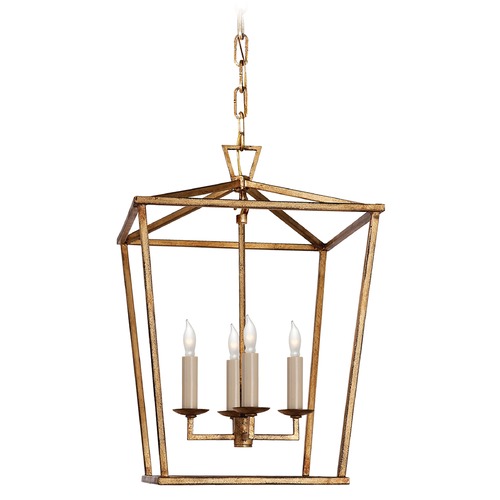 Visual Comfort Signature Collection E.F. Chapman Darlana Small Lantern in Gilded Iron by Visual Comfort Signature CHC2164GI