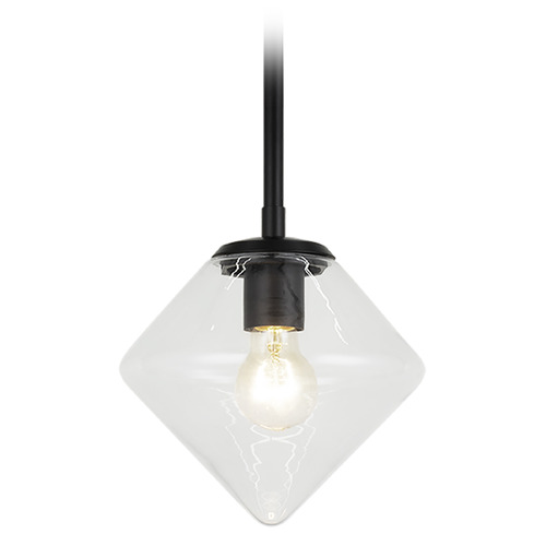 Matteo Lighting Novo Black Mini-Pendant Light with Oblong Shade