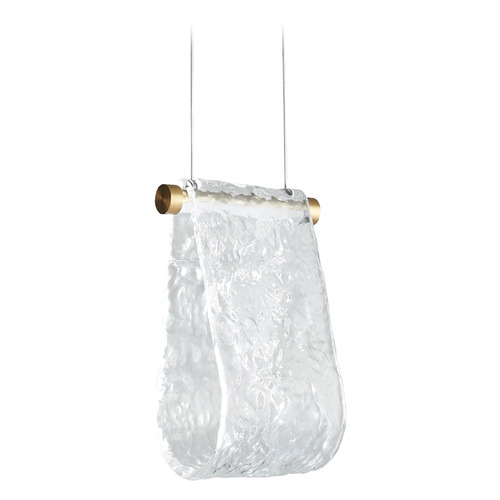 Oxygen Oxygen Veer Aged Brass LED Pendant Light with Abstract Shade 3-602-40